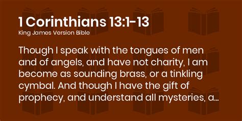 1 CORINTHIANS CHAPTER 13 KJV .